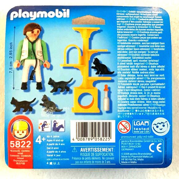Playmobil 5822 Veterinarian Cats 8 Piece New in Pkg 4 Yrs+ - Picture 2 of 3